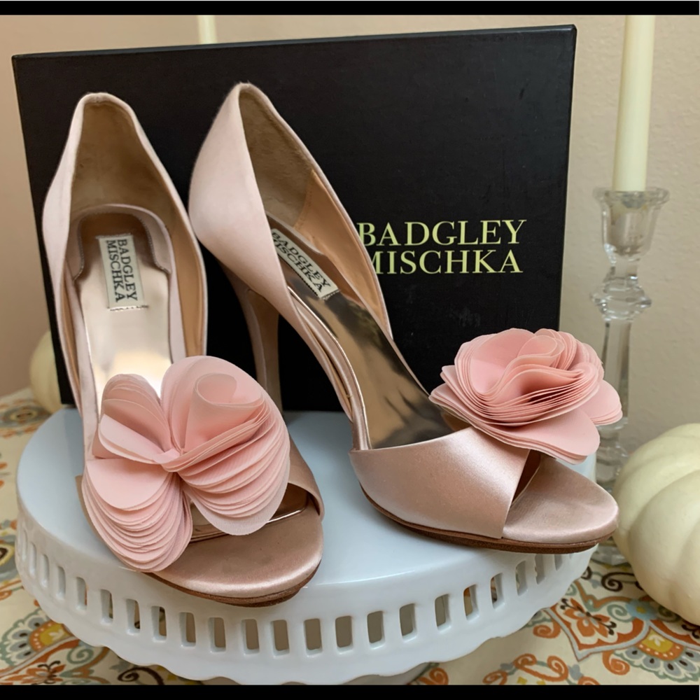 Blush Badgley Mischka Wedding Shoes
